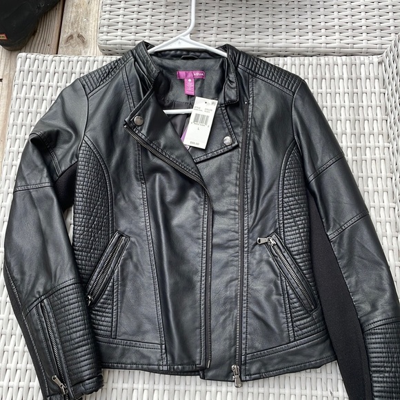 NWT Girls Black Moto Jacket -Size: L - Picture 1 of 16